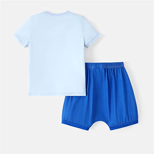 Disney Toddler Boy 2Pcs Mickey Mouse Summer Vocation Shortsleeve Tee And Shorts Set Blue 2 Years #TOP1