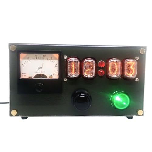 Metro 2033 Game Nixie Tube Table Clock with IN-12 Tubes. Post - Apocalypse Style Handmade Steampunk Clock. Metal Case.