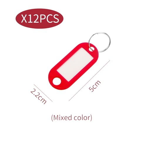 12 Farbige Kunststoffschlüsselkarten, Identifikationskarten, Leere Papieretikettkarten, Schlüsselzubehör.