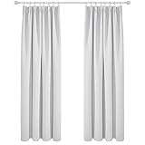 Deconovo Cortinas Fruncidas Opacas Dormitorio Moderno para Ventanas de Habitación Juvenil 2 Piezas 132x242cm Gris Perla