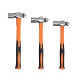 HFS(R) 3-Piece Ball Peen Hammer Set - TPR Handle Grip，Includes 8oz, 16oz, and 32oz Hammers for Mechanics, Blacksmiths, and Metal Fabricators