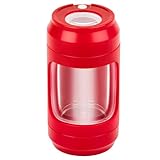 Manual Herb Grinder, Illuminated LED Transparent Sealed Odor-Proof Container, 8X Magnifying Glass Odor-Proof Herb Storage Jar, All-in-One Storage and Grinding, Keep Herbs Dry and Fresh
