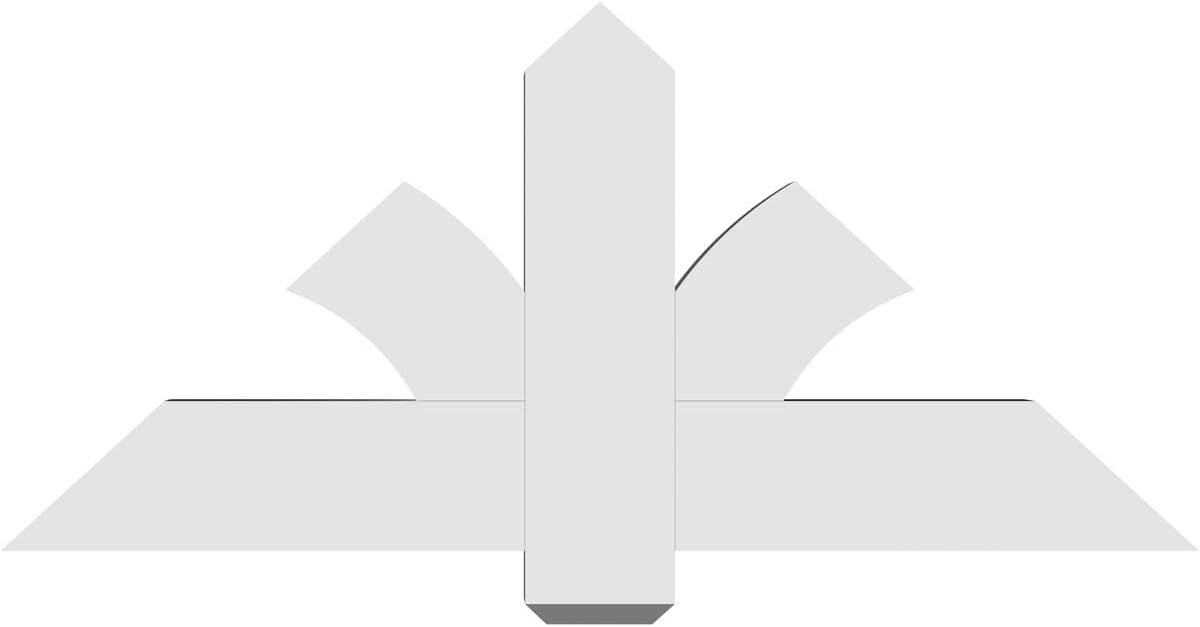 48"W x 22"H x 4"D x 6"F, 11/12 Pitch, Redmond Signature Urethane Gable Bracket, Primed Tan