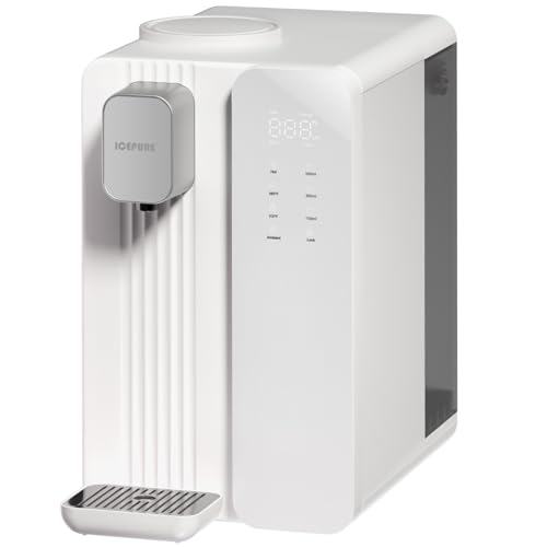 ICEPURE ICP-WFC004 Countertop Reverse Osmosis System, Instant Hot Water Dispenser, 3-Stage RO Water Filter, 3:1 Pure to Drain, Water Purifier for Home, 4 Temperature Options, No Installation Required