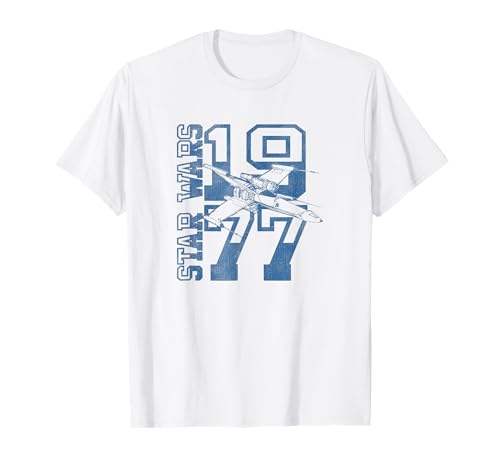 T-shirt Star Wars vintage anti-déformation avec logo 1977 et X-Wing résistant