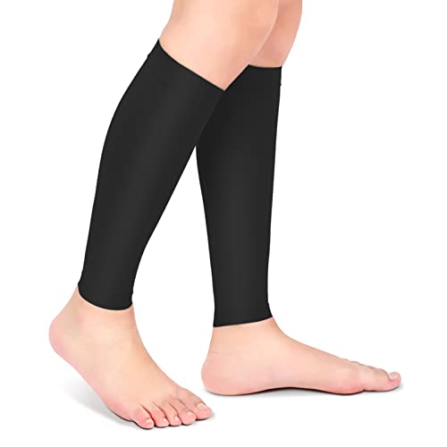 Socken Wadenbandage, Wadenkompressionsbandage, Kompressionssocken mit Zweistufigen Elastischen Socken in Krampfadern, Wadenhülle, Fußlose Beinstütze für Damen und Herren(Schwarz-XL) Cover