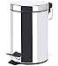 TIENDA EURASIA® Cubo de Basura con Pedal de Cocina, Acero Inoxidable, Acabado Cromado Brillante. Disponible en Varios tamaños. Ideal para Cocina, Baño, Salón. (3L)
