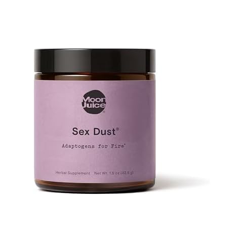 Sex Dust by Moon Juice | Adaptogen Powder Libido Booster for Hormonal Balance + Mood | Shatavari, Shilajit, Cacao Mushroom Powder Supplement | Sugar Free, Caffeine Free | 14 Servings Cover