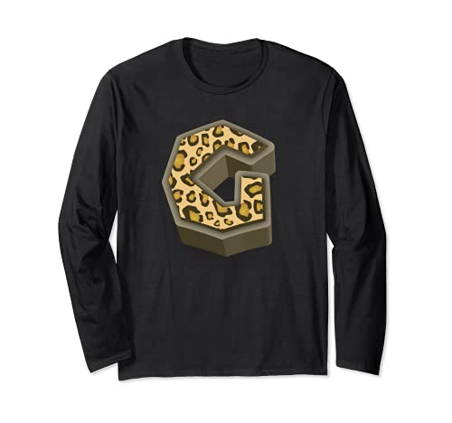 Cute Letter G Initial Name Leopard Cheetah Animal Print Manga Larga