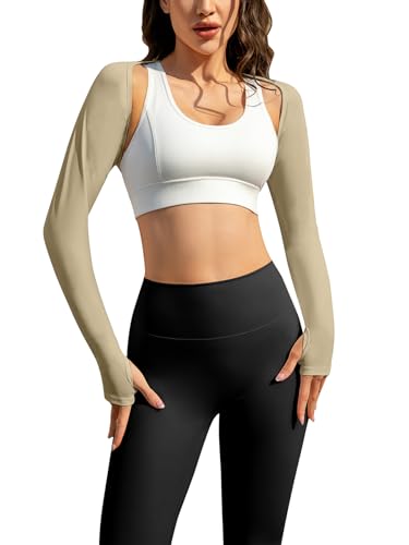 Image of Women Crop Top Long Sleeve Bolero Shrug Workout Tops Open Front Crop