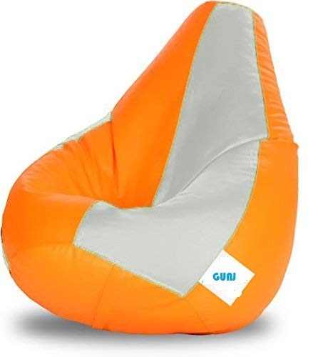 Image of GUNJ Bean Bag Filled with Beans Large Size - (Yellow White)