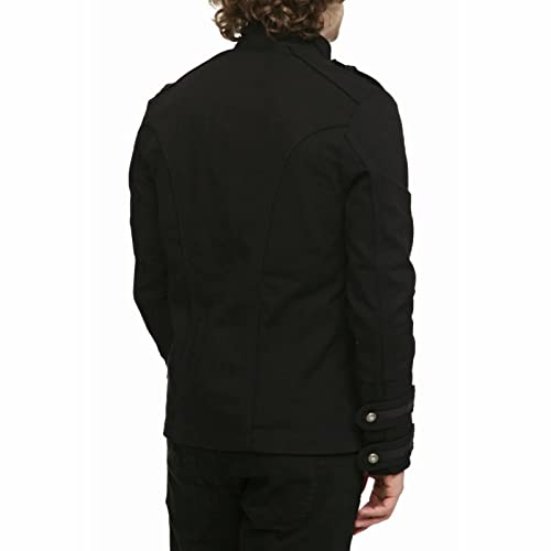 Darkrock Gothic Military Band Black Jacket for Men Vintage Goth Coat Jacket STEAMPUNK2