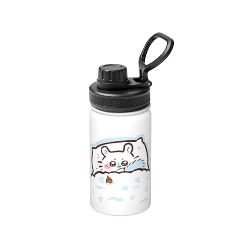 ステンレスカップ ちいかわ モモンガ コーヒーカップ 大容量 保温 保冷 直飲み 真空断熱 蓋付き 水筒 マグボトル かわいい キャラクター 車載 持ち運びやすい ビール 家庭用 車用 オフィス プレゼント 350ml