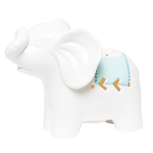 Lámpara de mesa elefante de porcelana con luz LED miniatura 1