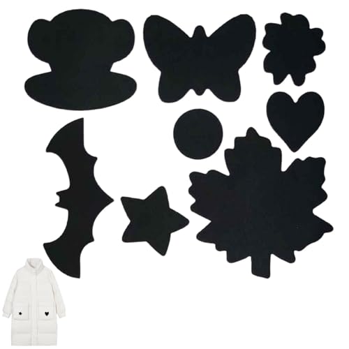 Parches de reparación de chaqueta de plumas - 1 9 formas autoadhesivas de tela con abrigo | Cinta adhesiva impermeable, parches de dibujos animados sin arrugas, fijación al aire libre anorak