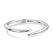 Produktbild Einfach Spitze Wickelring Scharnier Armreif Für Damen Hohl Aus Poliertem Sterling Silber 925