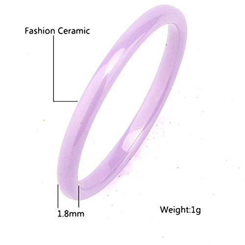 Womens Mens Ring Hot 2Mm Light Pink Black White Blue Purple Beautiful Smooth Ceramic Ring For Women Modern Wedding Russian Ring Jewelry #TOP3