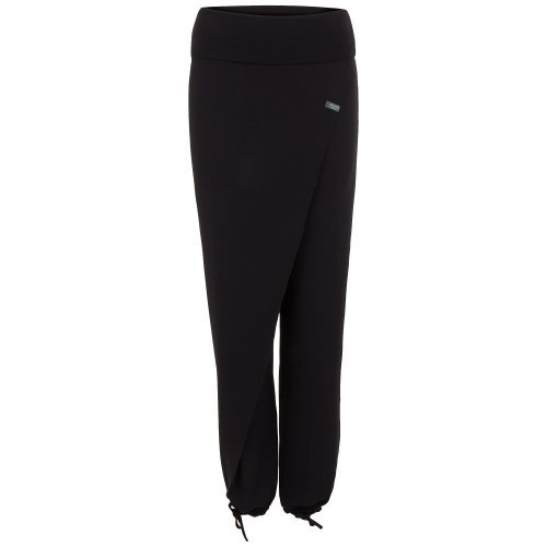 Pantalon Sarouel Yoga Noir pour Femmes Style Thaï Cross Over Chapeau et Berg Balance