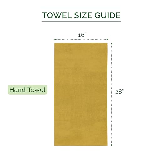 Image of Elegant Comfort Three Line Popcorn Towel Set for Bathroom 16 x 28 inches, Premium Hotel Quality 4-Pack Hand Towels, 100% Turkish Cotton, Soft and Durable, Quick Dry and Highly Absorbent, Amber Gold