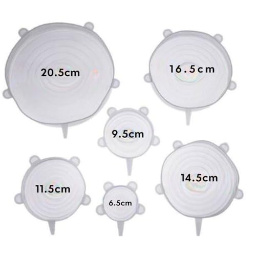 Kit de Tampas de Silicone Reutilizáveis Premium Flexíveis Herméticas e Ecológicas Compatíveis com Di