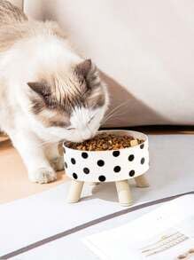Image of High Rise Cat & Dog Food Bowl Stainless Steel Elevated Cat Bowls Protecting Spine - Detachable Cat Dish, Durable Pet Supplies for Cat Feeding, Optimal Eating Posture, Vomiting Prevention