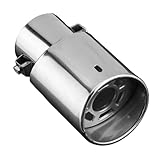 Switch Exhaust Glossy Silver Stainless Steel Universal Car Straight Exhaust Tip Rear Muffler Tip Tail Throat Sound Muffler