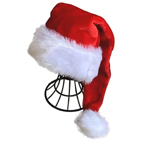 OLLULL Red Deluxe Adults Santa Hat for Colorful And Funny Christmas Theme Cover