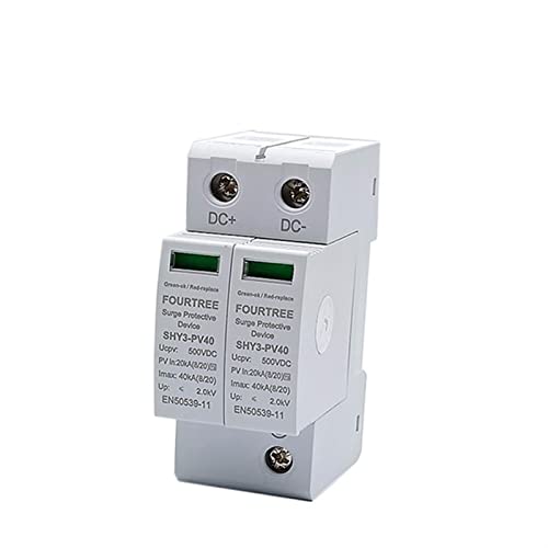 Protectores de sobretensión | Bholsa Protector De Sobretensiones Pv 2p 500vdc 3p 1000vdc Dispositivo De Pararrayo Spd Interruptor Doméstico Sistema De Energía Solar Caja Combinadora Marcado Láser Color: 2p, Tamaño: 10-20ka