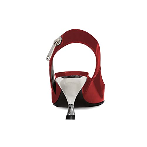 YDN Women Pointed Toe Slip on Pumps Zipper Decoration Slingbacks Metal Kitten Low Heels Fashion Party Shoes Size 4-15 US4