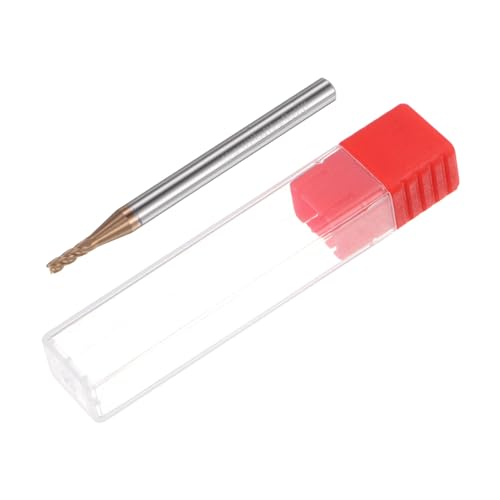 Image of HARFINGTON Micro Grain Carbide Square End Mill 5 /64 inch x 1 /4 inch (2mm x 6mm) Cut 5 /32 inch (4mm) Shank 2 inch (50mm) Length AlTiN Coated 4 Flutes Square Nose Cutter for Alloy Steel Hardened Steel