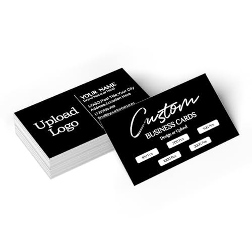 Custom Business Cards, 300gsm Waterproof Matte Paper Customizable Logo/Text/Double-Sided Printed 100/200/500/1000/2000 Pcs