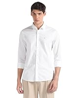 Calvin Klein Men's Slim Poplin Stretch Shirt, Bright White, M