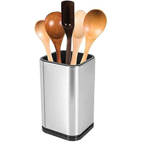 Bruafsir Stainless Steel Kitchen Utensil Holder, Kitchen Cutlery, Utensil Organizer, Modern Rectangular Design,17X10cm Cover