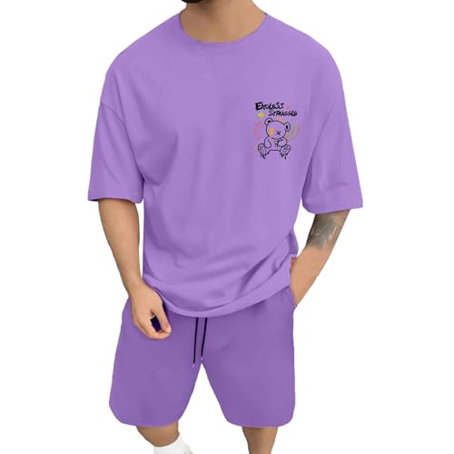 Ensemble t-shirt d'été surdimensionné homme ample pour éviter la chaleur en style