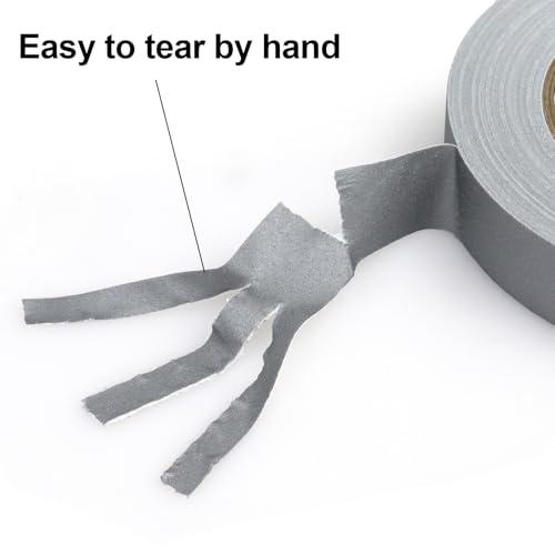 Image of BOMEI PACK Grey Gaffer Tape, Matte Non-Reflective, 1inch x 30yds No Residue Hand Tear Self-Adhesive Gaffer Tape for Labeling, Cable, Stage, Photo Studio, Painters and Duct Repair, 1 Pack