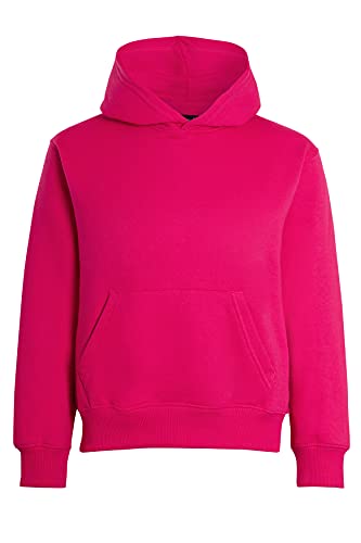 Sweat à capuche unisexe sans fermeture éclair pour garçons et filles Taille 5-13 ans - Rose - 9-10 ans Cover