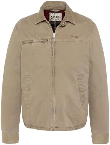 Schott NYC Jacke Delavee Kragen Velours Cotele Schott Carther, braun, XXXL