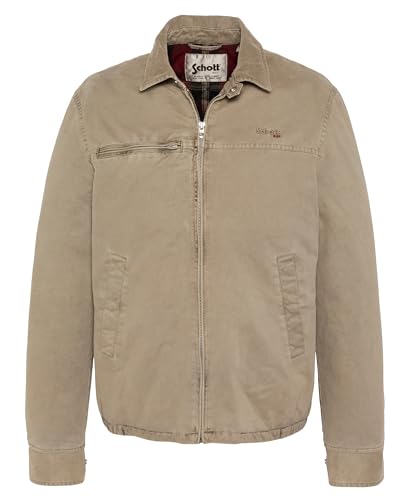 Schott NYC Carther-Taupe-s Blouson, marrón, Hombre