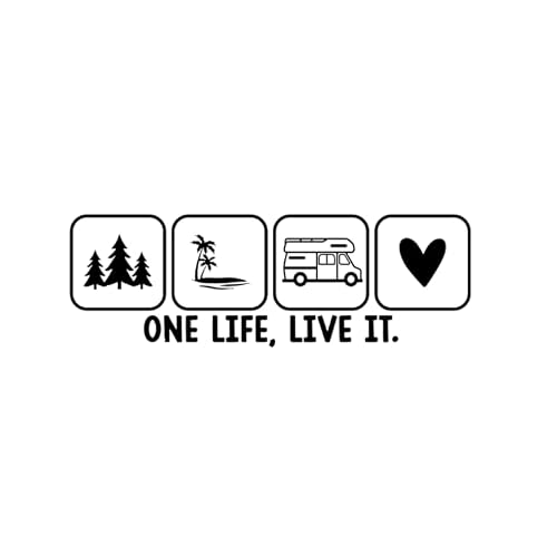 2uds. Pegatina vinilo para Caravana, Camper, Furgo camper, Campervan. One life, live it. SugarRacesCustoms (Negro)