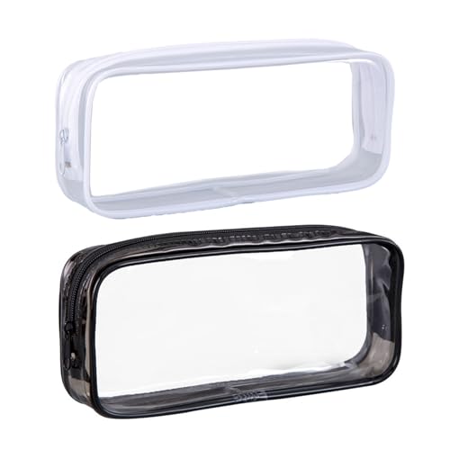 Rndqw 2 Pcs See Through Pencil Case, 22x3.5x8 cm Stylish Pra