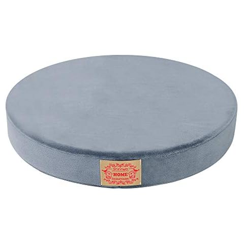 baibu Seat Cushion Memory Foam Round Chair Pad Lumbar Support Pillow Yoga Cushion for Comfortable Sitting-16 inch, Grey Cover