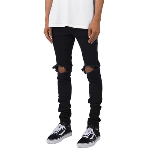Men's Slim Ripped Jeans – Tapered Leg Skinny Denim with Stretch3