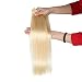 Grammy 20 Inch 7pcs Remy Clips in Human Hair Extensions 70g with Clips for Highlight (20inch, #613 Bleach Blonde)