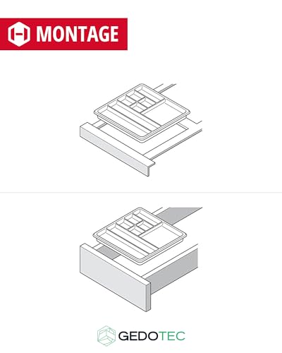 Gedotec Utensilien Materialschale Schubkasten Fächerschale mit 11 Fächer für Büromöbel | 331 x 277 x 18,5 mm | Schubladen-Einsatz zum Organisieren von Kleinteilen | 1 Stück - Ordnungssystem Büro-Tisch