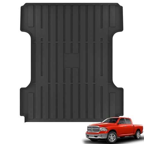 KARPAL 6.4Ft Truck Bed Mat for Ram 1500 2002-2018 & 2500/3500 2002-2025 & 1500 Classic 2019-2024（Not Fit 5.7Ft & 8Ft Bed), TPE All Weather Truck Bed Liner Cargo Trunk Accessories for Ram