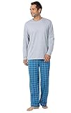 PajamaGram Pajamas for Men Cotton - Men PJs Sets Cotton Jersey, Blue, XX-Large