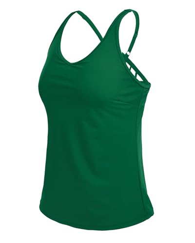 Image of Yonique Womens Tankini Top Only Athletic Swim Top Modest Tankini Swimsuit No Bottom