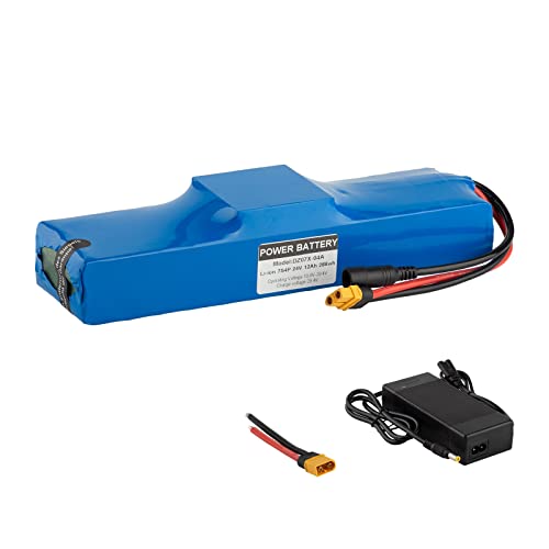 Batería de Bicicleta eléctrica 24V batería de Iones de Litio 12Ah con Cargador de 29,4V 200W-700W 250W 300W 350W 400W 500W se Puede Utilizar en Scooter, etc.