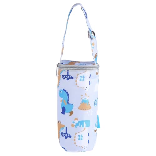 SAFIGLE Isolierter Babyflaschenbeutel Aus Baumwolle Und Aluminiumfolie - Tragbare Thermotasche Für Babyflaschen Ideal Für Unterwegs Und Kinderwagen Grau 18 X 8 cm