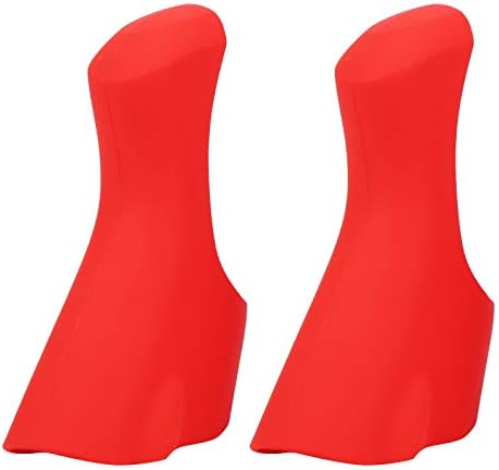 Road Bike Brake Lever Hood Covers, Silicone Protective Sleeve for Comfort and Grip, Easy Slip-On Installation (Red)